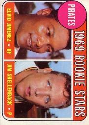 1969 Topps Baseball Cards      567     Rookie Stars-Elvio Jimenez-Jim Shellenback